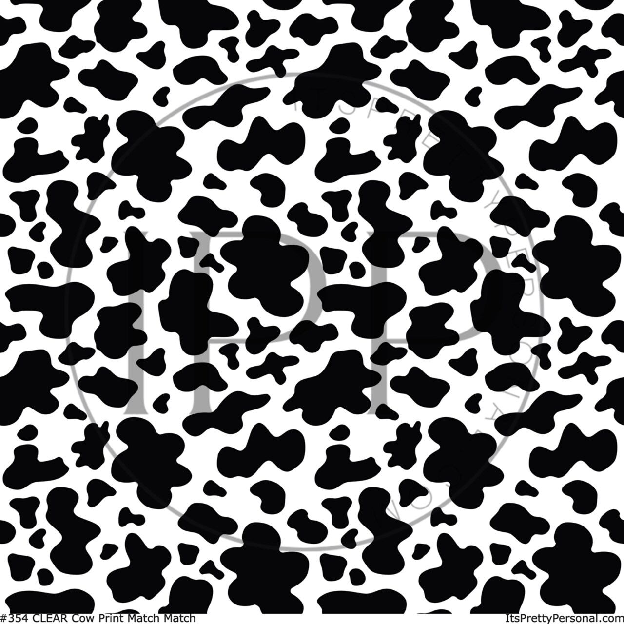 #354 CLEAR Cow Print Match 12x12 Pattern Vinyl